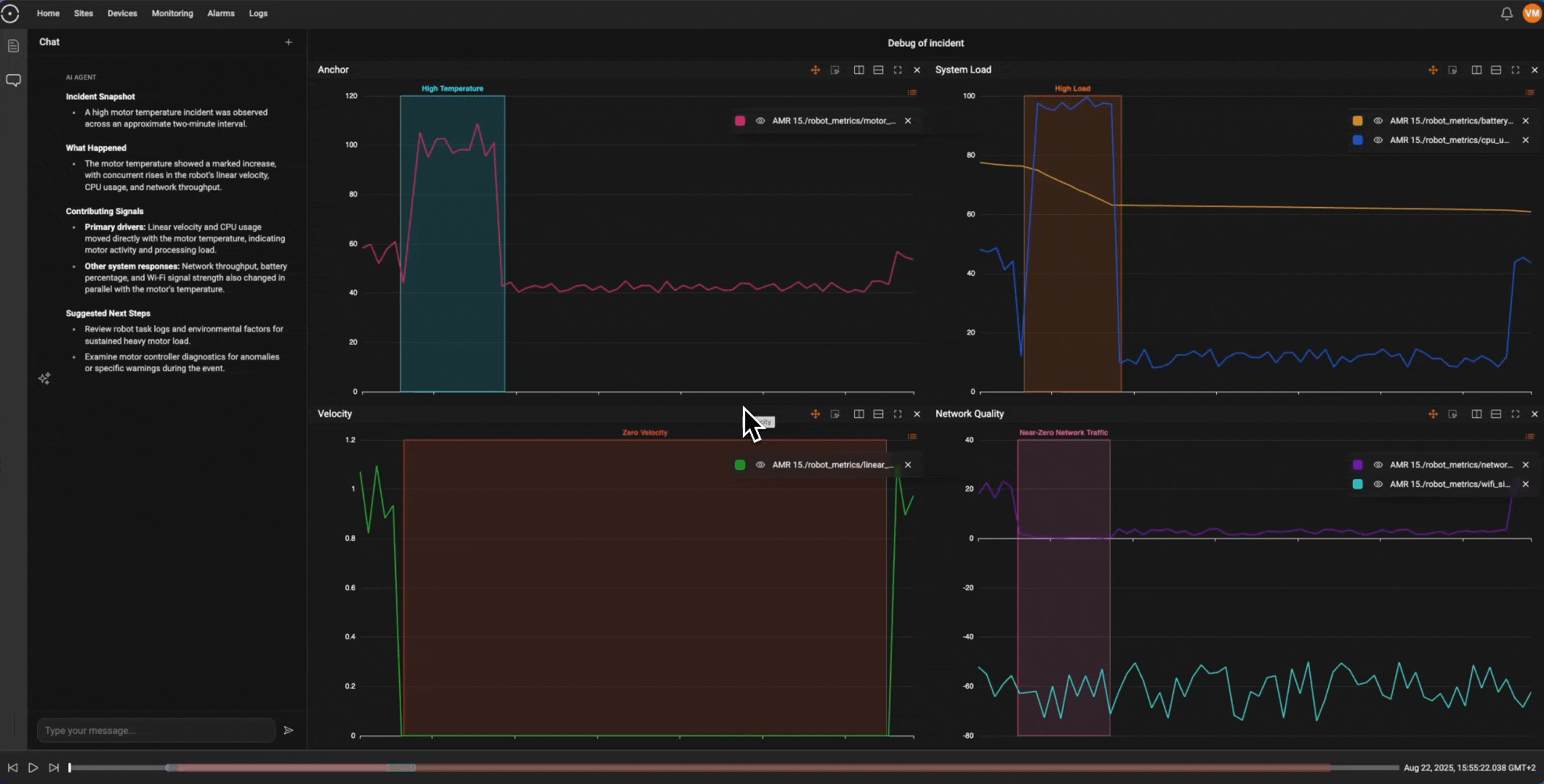 AI Diagnostics interface