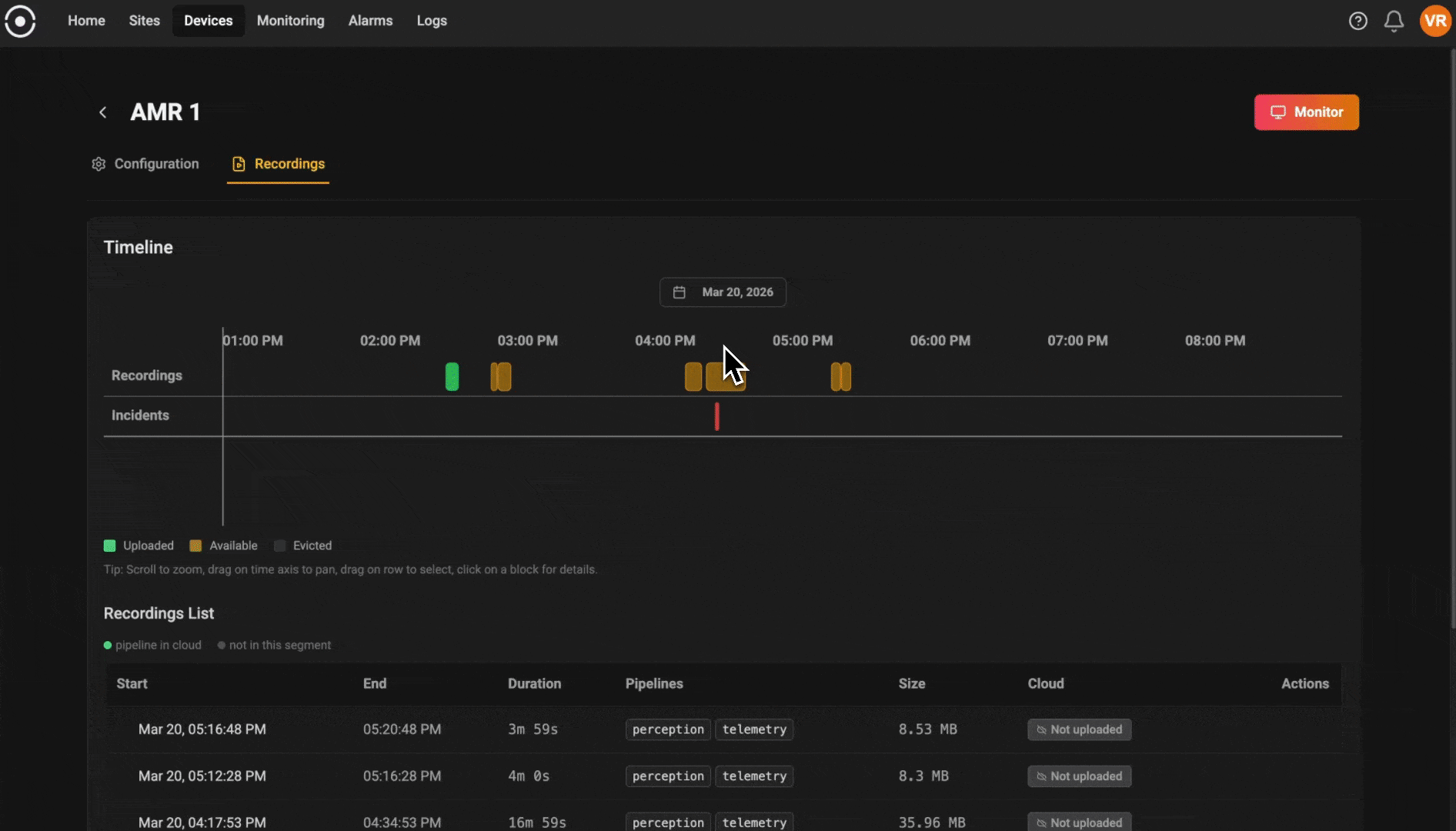 Device recordings